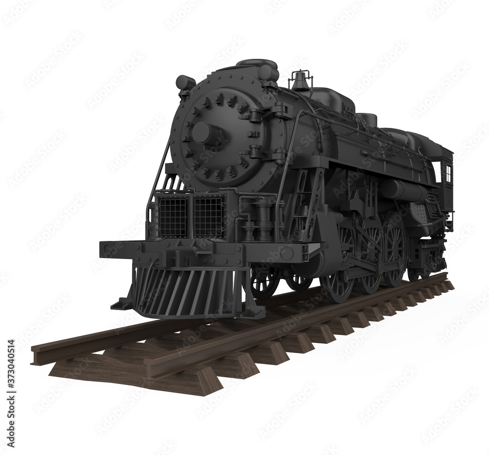 Obraz premium Old Steam Locomotive Isolated