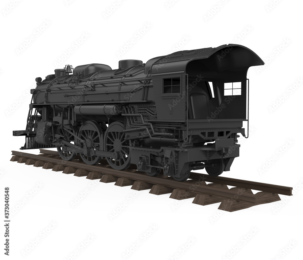 Fototapeta premium Old Steam Locomotive Isolated