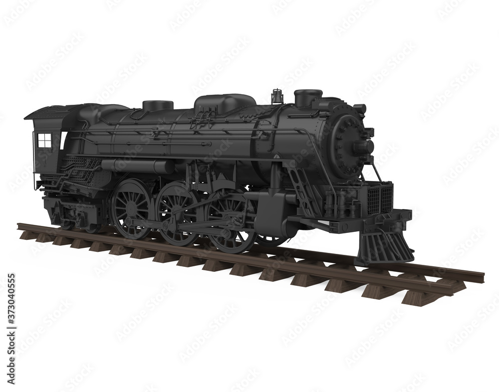 Old Steam Locomotive Isolated