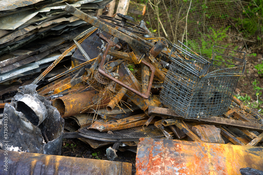 Burned metal scrap Burned metal scrap