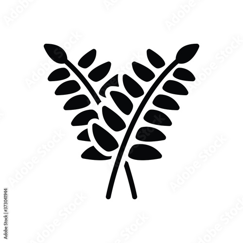 Black solid icon for curry tree 