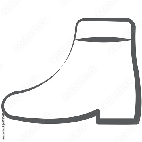 
A foot converting icon, linear design of ankle boot 
