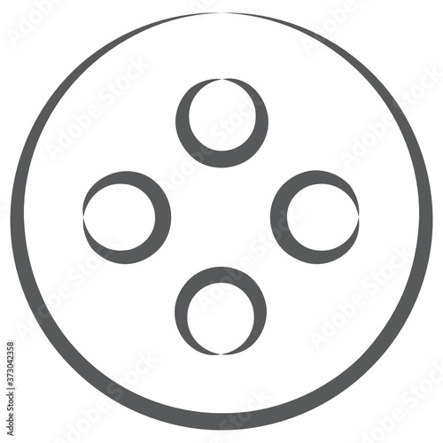  A sewing accessory, icon of button in line design 