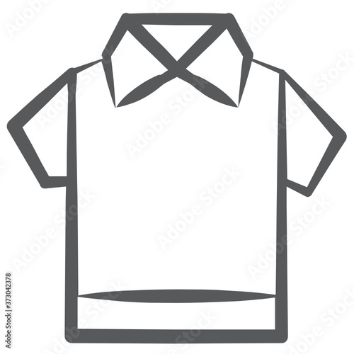 
A half sleeve collar shirt icon in line vector 
