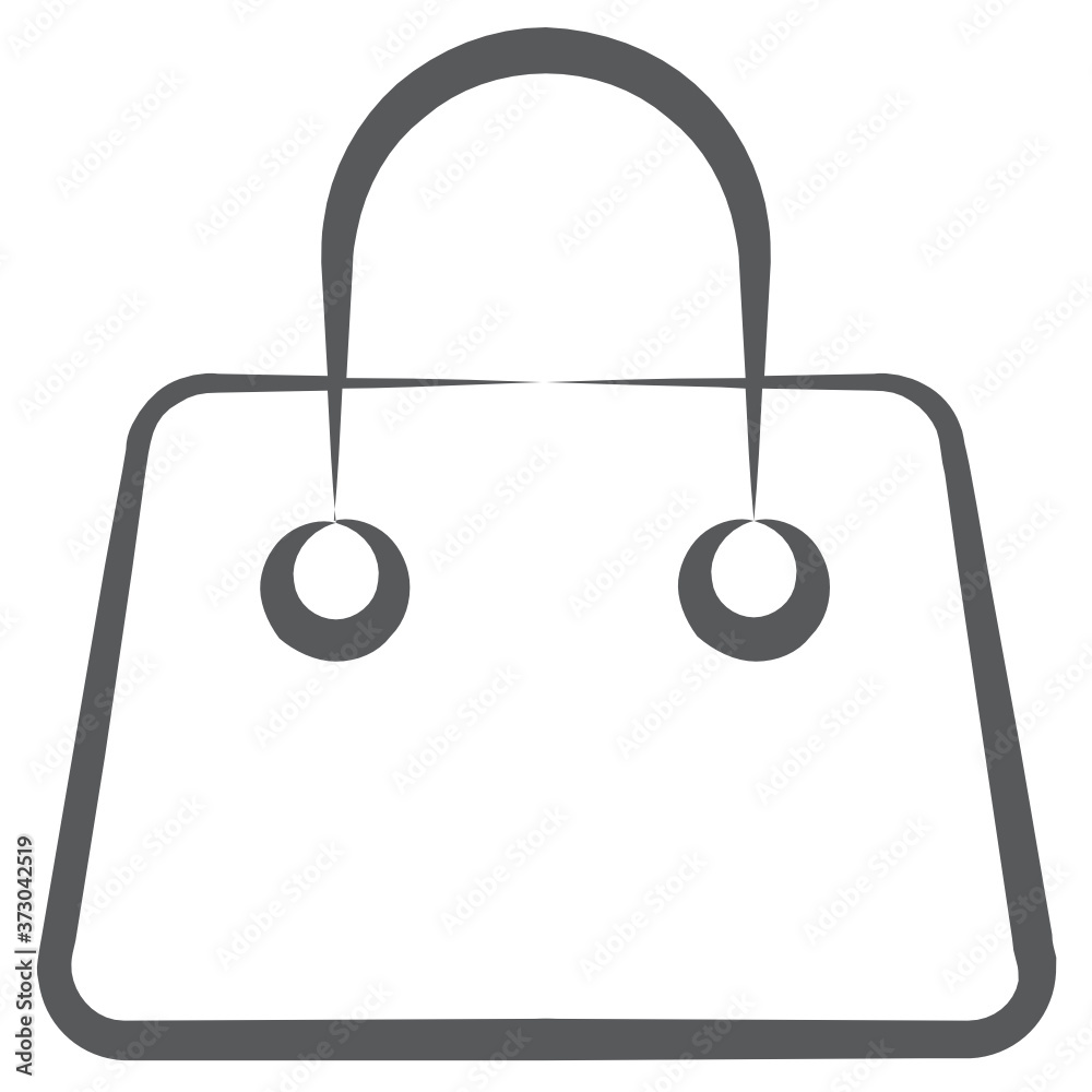 
A small bag with strip, purse icon in line vector
