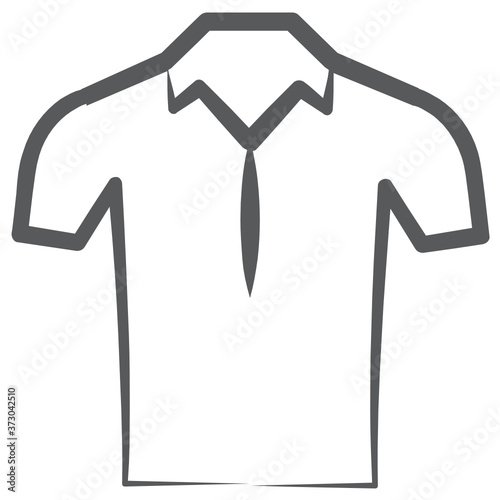 
A half sleeve polo shirt icon in line vector 
