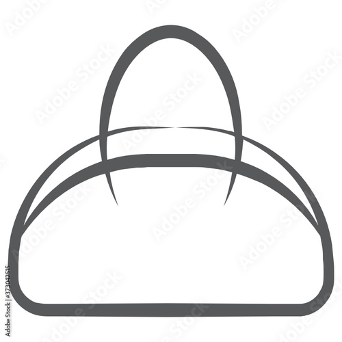 A small bag with strip, purse icon in line vector