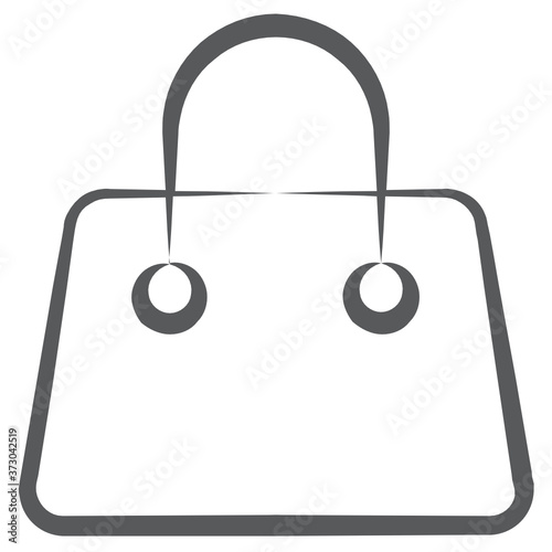 
A small bag with strip, purse icon in line vector
