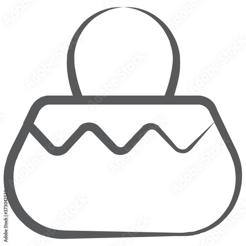 
A small bag with strip, shoulder bag icon in line vector
