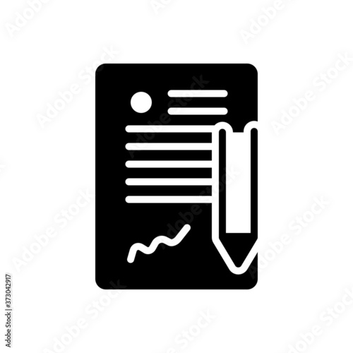 Black solid icon for contract