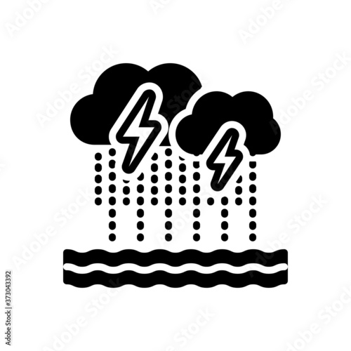 Black solid icon for severe