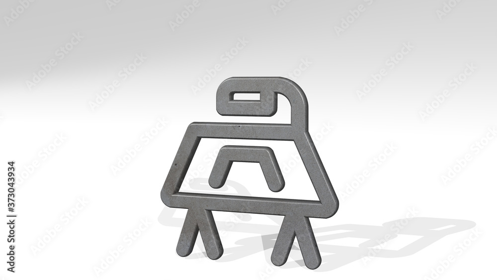 office desk lamp 3D icon standing on the floor, 3D illustration