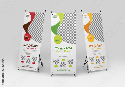 Professional Food and Restaurant Rollup Banner Template Design, Food Restaurant Banner, Fast Food
Rollup Banner, Advertising Banner for Restaurant or x banner design template set