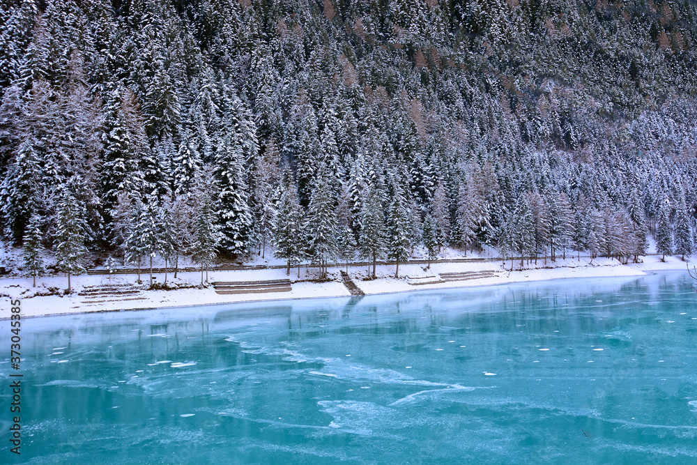 the frozen lake in the forest the frozen lake in the forest