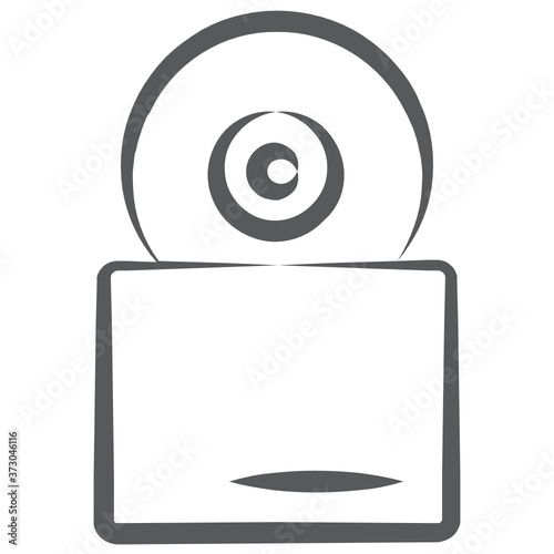 
Cd player icon, line vector design.
