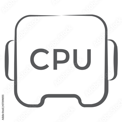
Cpu chip icon, microprocessor in editable style 
