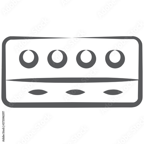 
Network port vector style, modem in editable icon 
