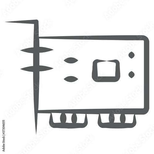 
A vector of sound card in modern linear style, expansion card 
