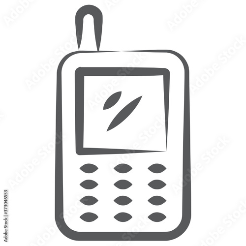 
Line portable walkie talkie icon style, transceiver
