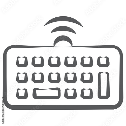 
Linear vector of wireless keyboard, control key,
