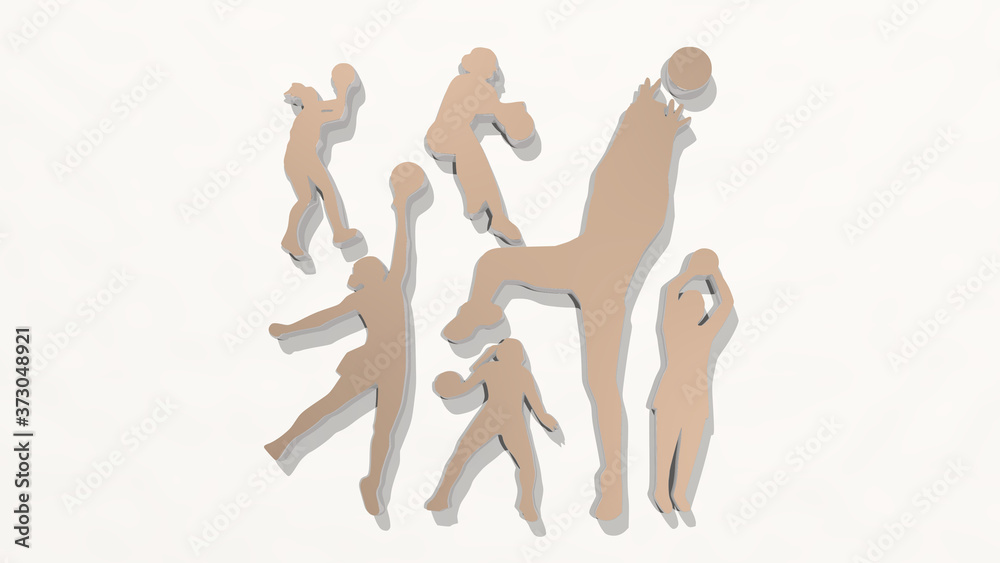 athletic sport 3D drawing icon, 3D illustration athletic sport 3D drawing icon, 3D illustration