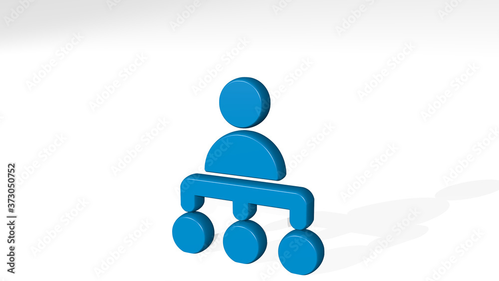 HUMAN RESOURCES HIERARCHY 3D icon casting shadow, 3D illustration HUMAN RESOURCES HIERARCHY 3D icon casting shadow, 3D illustration