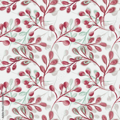 Wallpaper Mural Watercolor Leaves Seamless Pattern. Hand Painted Illustration. Torontodigital.ca