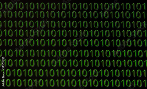 Binary numbers on the laptop screen pixel resolution. © AppSeek