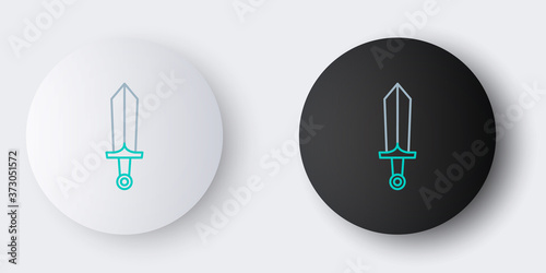 Line Sword for game icon isolated on grey background. Colorful outline concept. Vector.
