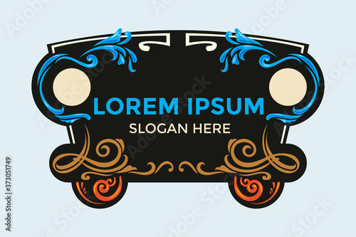Fileteado Style Border Template Vector with flourish ornate