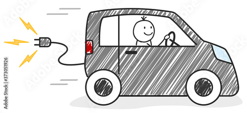 Person fährt ökologisch und modern mit einem Elektro Auto