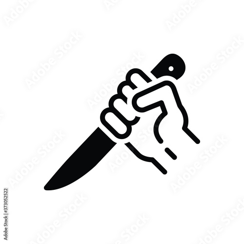 Black solid  icon for threaten