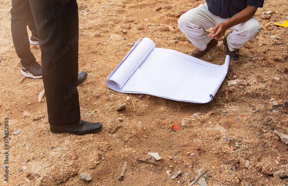 architect plans surveying prepare work construction new building on land empty architect plans surveying prepare work construction new building on land empty