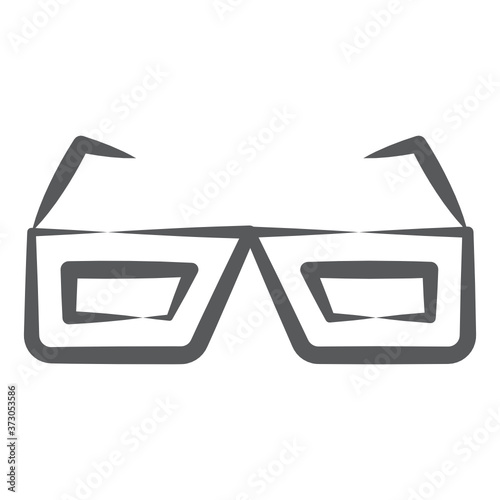 
Modern 3d glasses in line icon

