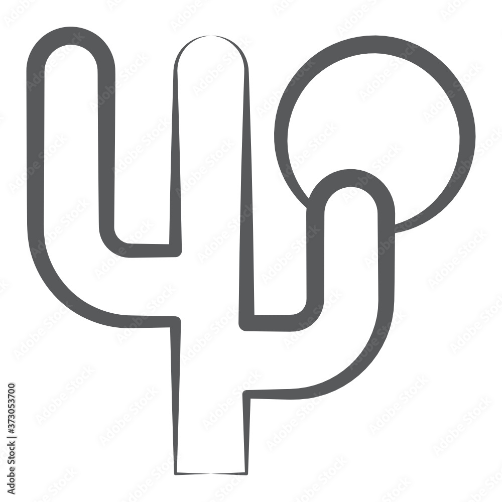 Sun with cactus, a perfect depiction of desert in line art
Sun with cactus, a perfect depiction of desert in line art