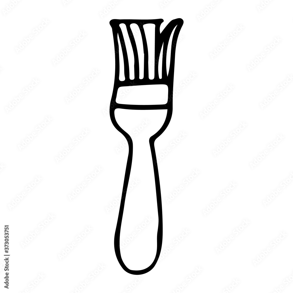 Doodlewall paint brush icon in vector. Hand drawn wall paint brush in vector Doodlewall paint brush icon in vector. Hand drawn wall paint brush in vector