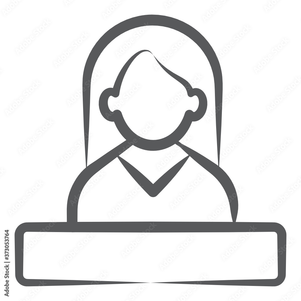 Line icon of front desk officer, brush stroke art
Line icon of front desk officer, brush stroke art