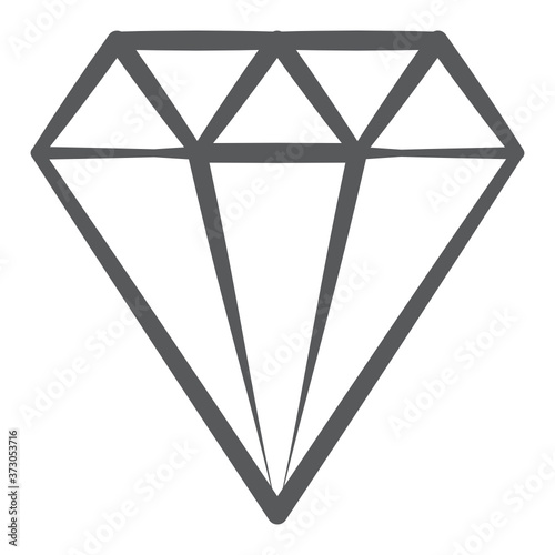 
Crystal diamond line icon design
