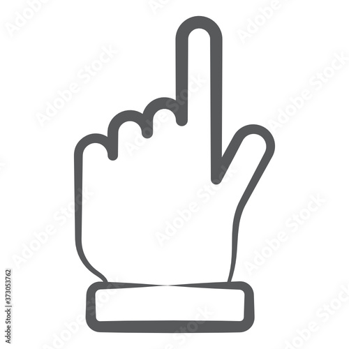 
Index pointing upward, forefinger line icon
