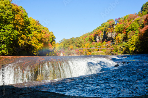 Fototapeta Naklejka Na Ścianę i Meble -  Fukiware falls in Gunma Japan.