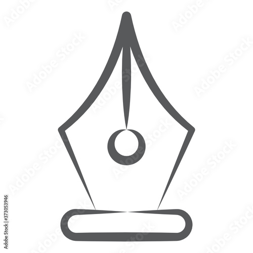 
Pen nib line icon designed via brush stroke
