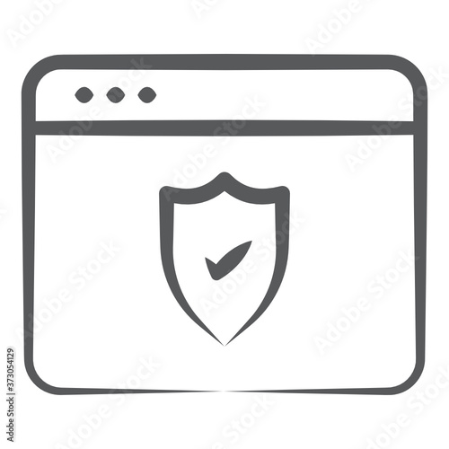 
Icon of web security in line style with brushstroke design
