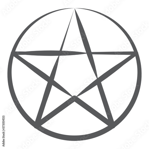
Ethnic sign of pagan religion, wicca pentagram line icon
