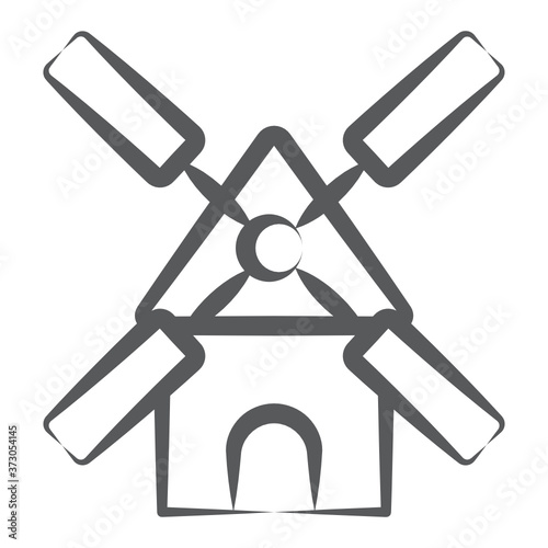 
A domestic power generation equipment, windmill line icon
