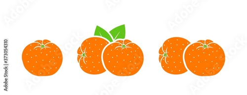 Mandarin logo. Isolated mandarin on white background