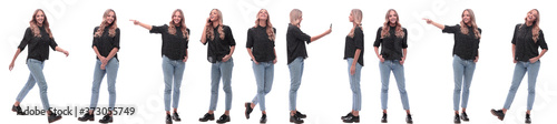 photo collage of a modern young woman with a smartphone