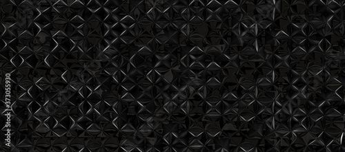 schwarz geschwungene 3d wellen aus metall als hintergrund oder banner  