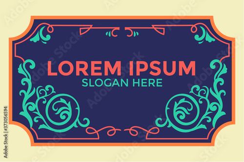 Fileteado Style Border Template Vector with flourish ornate