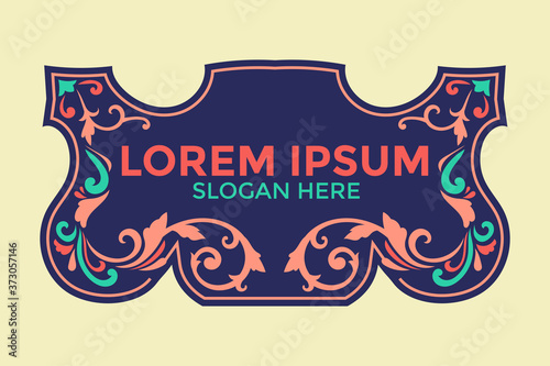 Fileteado Style Border Template Vector with flourish ornate