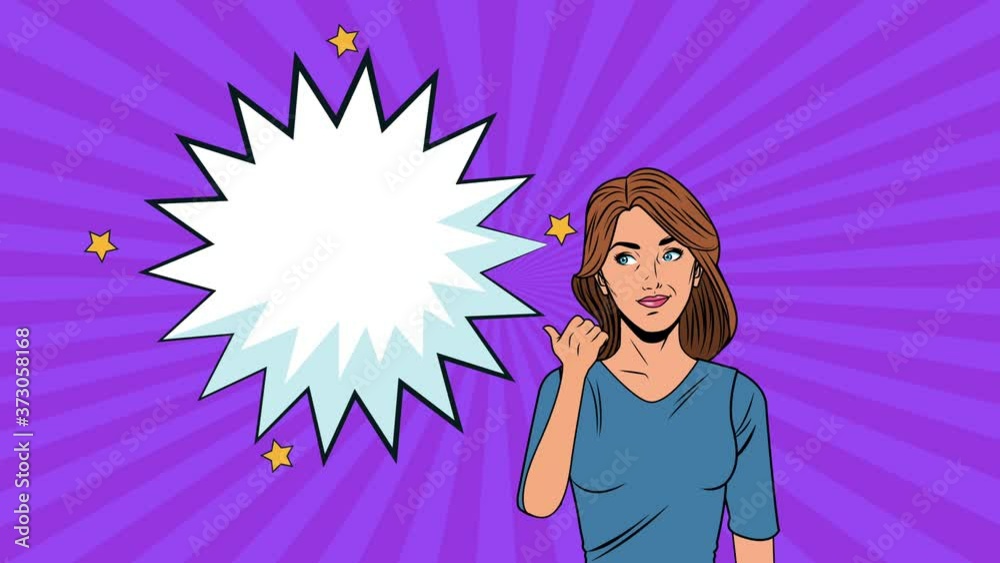 young sexi woman with expression cloud pop art style animation young sexi woman with expression cloud pop art style animation